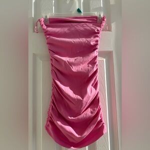 ZARA Pink strapless scrunch dress